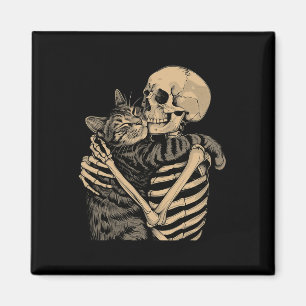 Hugging Cat Halloween Cat Lover Cat Mom Dad Magnet