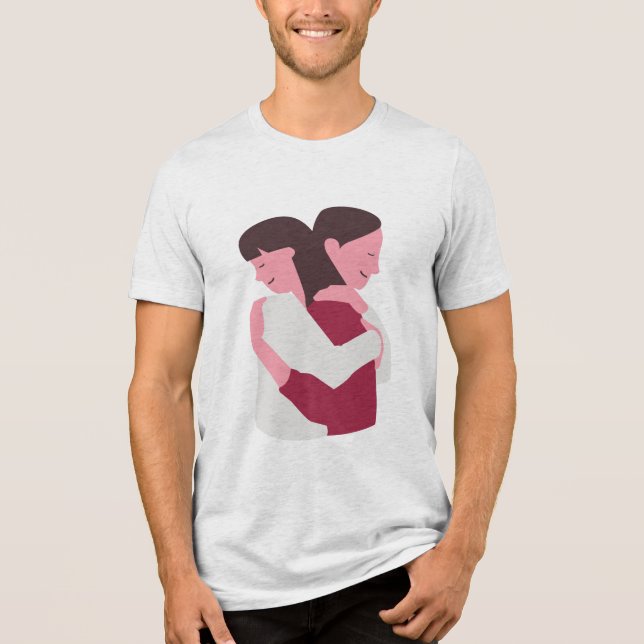 Hugging each other Tri-Blend shirt (Front)
