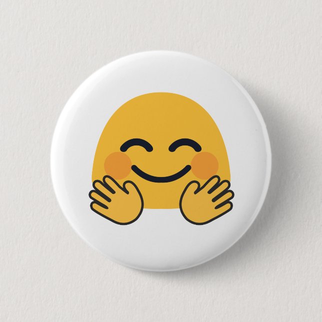 Hugging Emoji 2 Inch Round Button (Front)