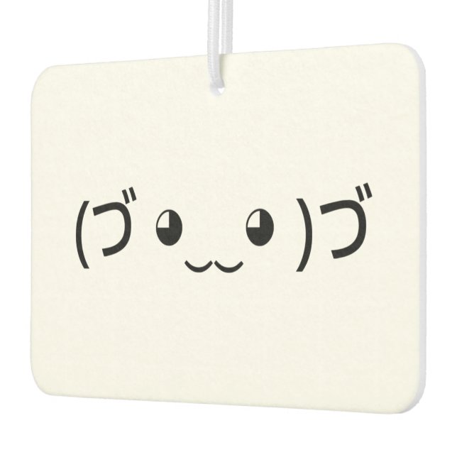 Hugging Emoticon (づ ◕‿‿◕ )づ Japanese Kaomoji Air Freshener (Left)