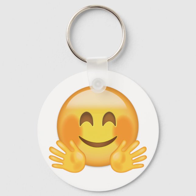 Hugging Face Emoji Keychain (Front)