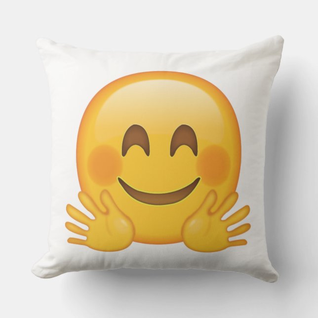 Hugging Face - Emoji Throw Pillow (Front)