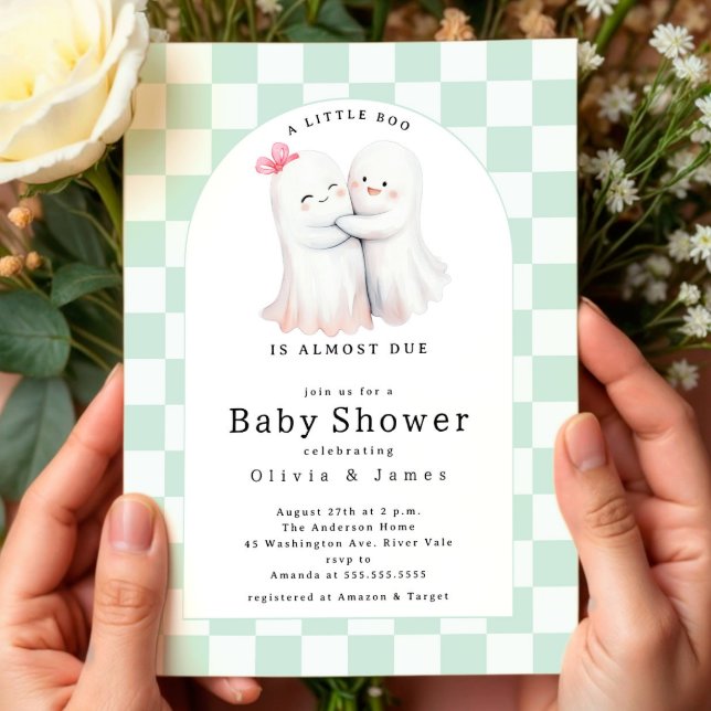 Hugging Ghost Couple Baby Shower  Invitation (Creator Uploaded)
