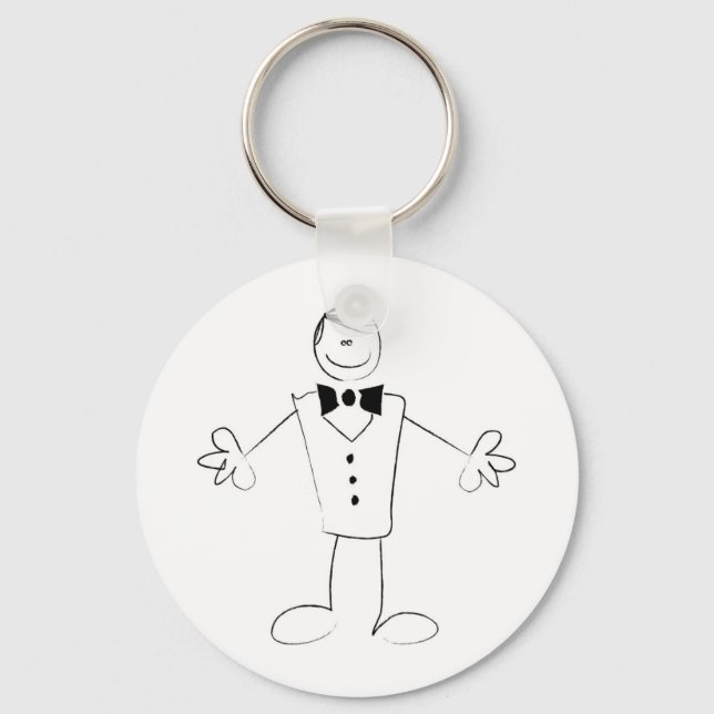 Hugging Groom With Open Arms Keychain (Front)