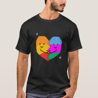 Hugging Heart Lgbtq Gay Rights Proud Pride Rainbow T-Shirt