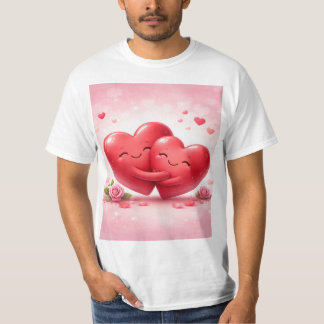 Hugging Hearts T-Shirt | Romantic Love Shirt with