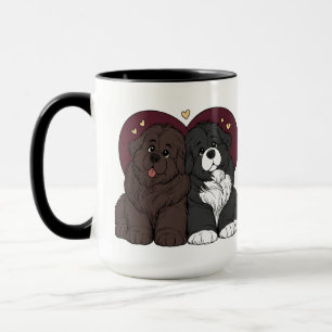 Hugging Newfoundland Dog Puppies Mug