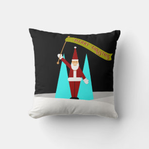 Hugging Santa Claus Throw Pillow