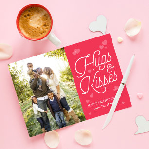Hugging Script Valentine's Day Photo Cards