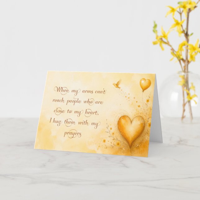 Hugging You With My Prayers Card (Yellow Flower)
