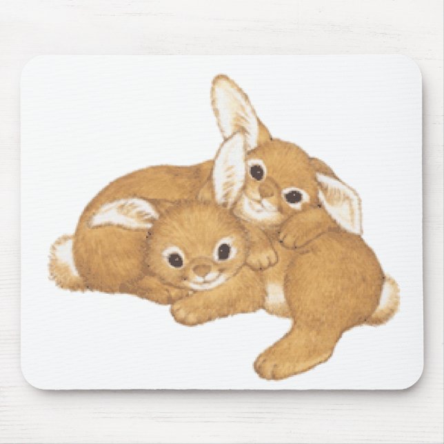 Huggy Bunnies Mouse Pad (Front)