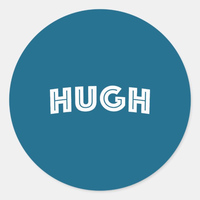 Hugh  classic round sticker (Front)