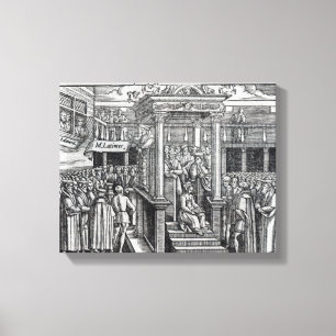 Hugh Latimer Preaching before King Edward VI Canvas Print