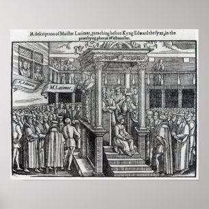 Hugh Latimer  Preaching before King Edward VI Poster