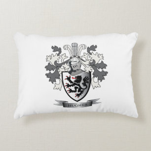 Hughes Family Crest Coat of Arms Decorative Pillow