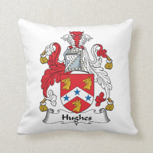 Hughes Family Crest Throw Pillow