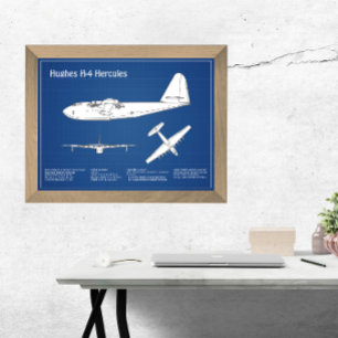 Hughes H-4 Hercules Spruce Goose - Airplane Plans Photo Print