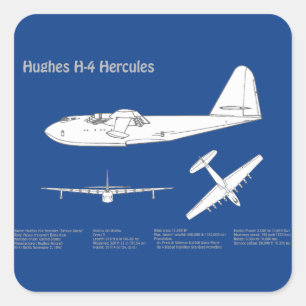 Hughes H-4 Hercules Spruce Goose - Airplane Plans Square Sticker