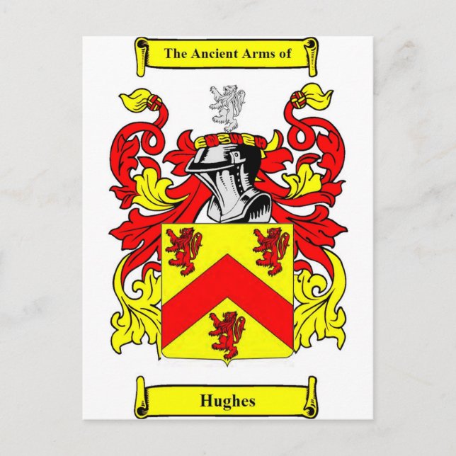 Hughes (Irish) Coat of Arms Postcard (Front)