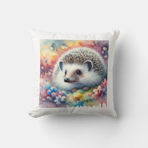 Hughs Hedgehog 180724AREF158 - Watercolor Throw Pillow