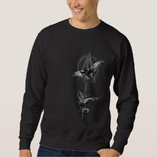 Hugin & Munin Odins Ravens With Tiewaz The Warrior Sweatshirt