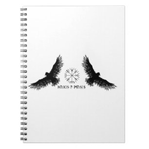 Hugin & Munin   Vegvisir   Odins Raben   black Notebook