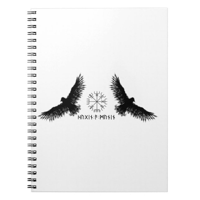 Hugin & Munin | Vegvisir | Odins Raben | schwarz Notebook (Front)