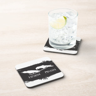 Huginn and Muninn Viking Ravens Norse Ink Coaster