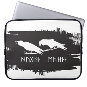 Huginn and Muninn Viking Ravens Norse Ink Laptop Sleeve