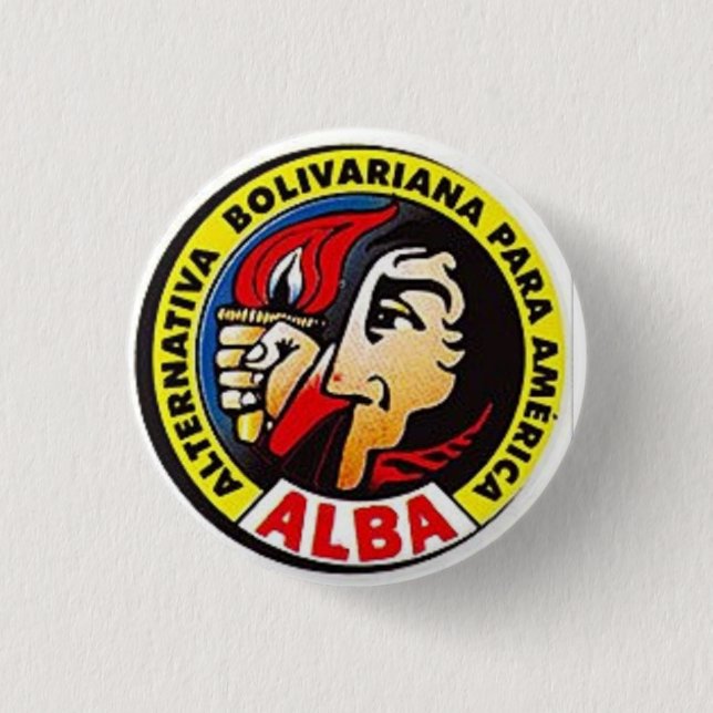 HUGO CHAVEZ BOLIVARIAN SOCIALIST 1 INCH ROUND BUTTON (Front)