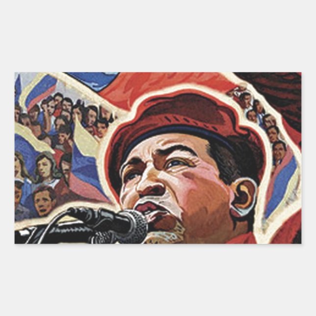 Hugo Chavez - Cartoon Revolution style Sticker (Front)