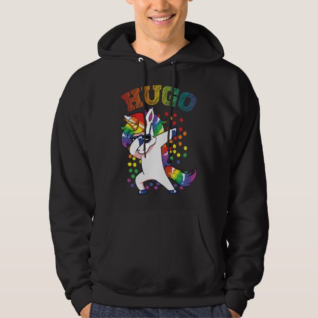 Hugo Dabbing Unicorn Hoodie (Front)
