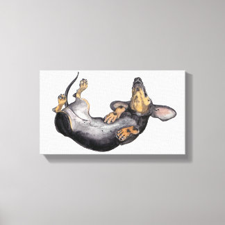 Hugo le dachshund dormir toile murale art