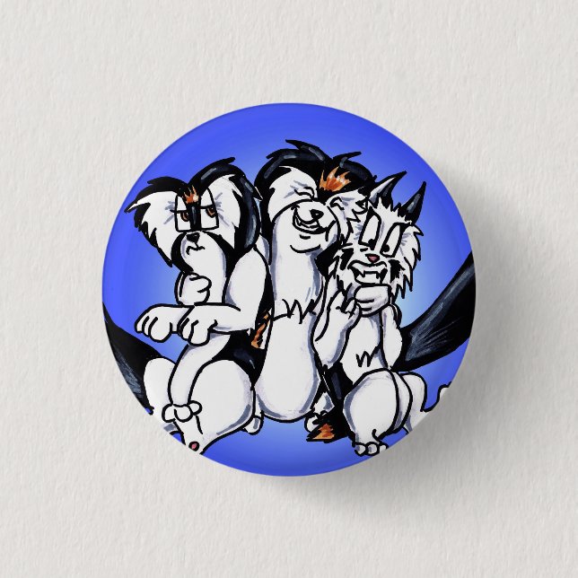 Hugs all around! 1 inch round button (Front)