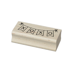 Hugs and Kisses Banner Rubber Stamp