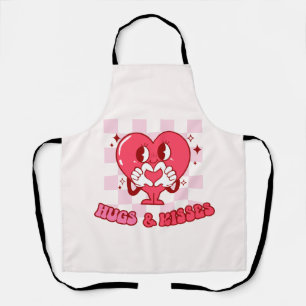 Hugs and Kisses   Cute Pink Heart Love Apron
