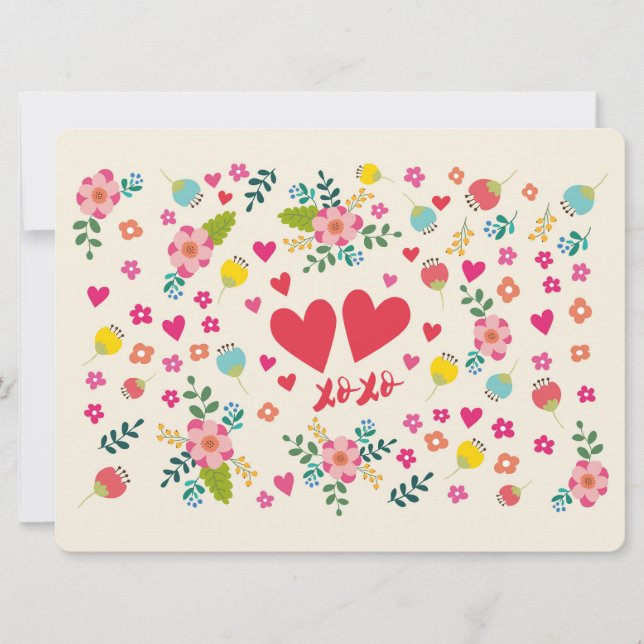 Hugs and Kisses Flowers and Hearts (Front)