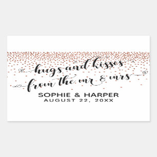 Hugs and Kisses from the Mr & Mrs Copper Confetti Sticker