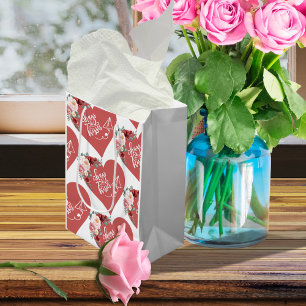 Hugs and Kisses Heart Medium Gift Bag