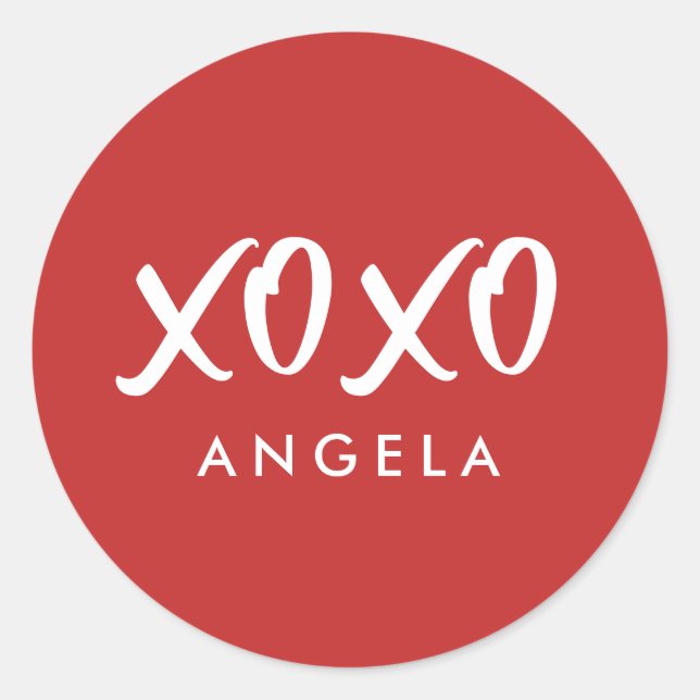 Hugs and Kisses Personalized Classic Round Sticker (Front)