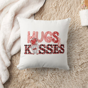 Hugs and kisses Personalized Valentines Throw Pillow