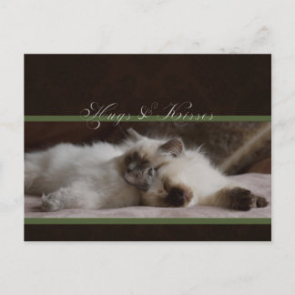 Hugs and kisses postcard