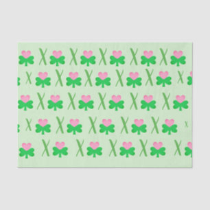 Hugs and Kisses Shamrock and Heart Tissue Paper