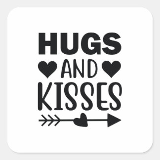 Hugs and Kisses Square Sticker