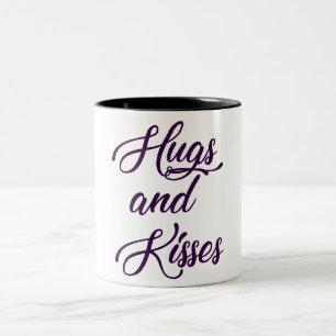 Hugs and Kisses Two-Tone Coffee Mug