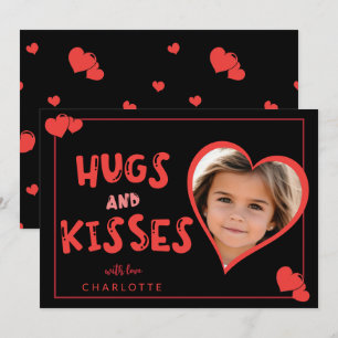 Hugs And Kisses Valentine's Day Custom Photo Card