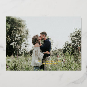 Hugs and kisses. Valentines Day. Gold modern photo Foil Holiday Card