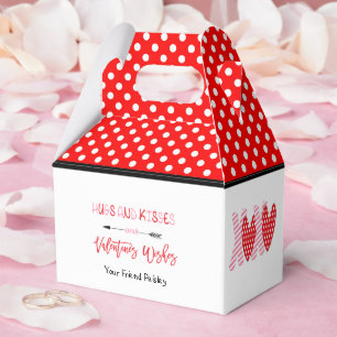 Hugs and Kisses Valentines Day Kids Party Favor Box