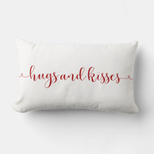 Hugs and Kisses Valentine's Day Throw Pillow