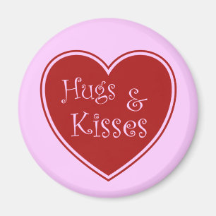 hugs and kisses valentines magnet